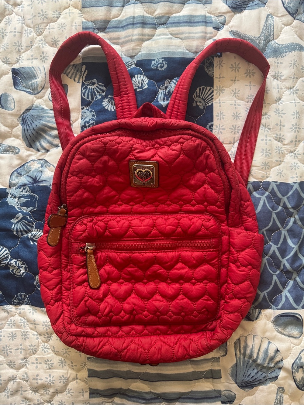 Brighton Red Quilted Heart Backpack